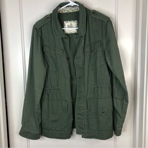 Black Poppy green cotton casual jacket size medium